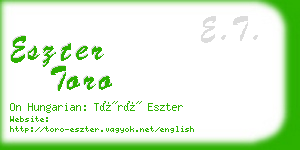 eszter toro business card